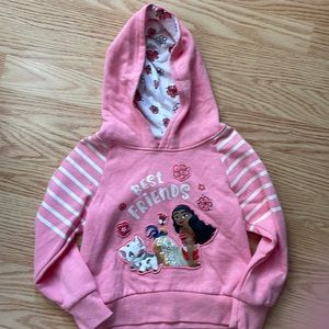 Disney Moana pink hooded girls sweatshirt size 4